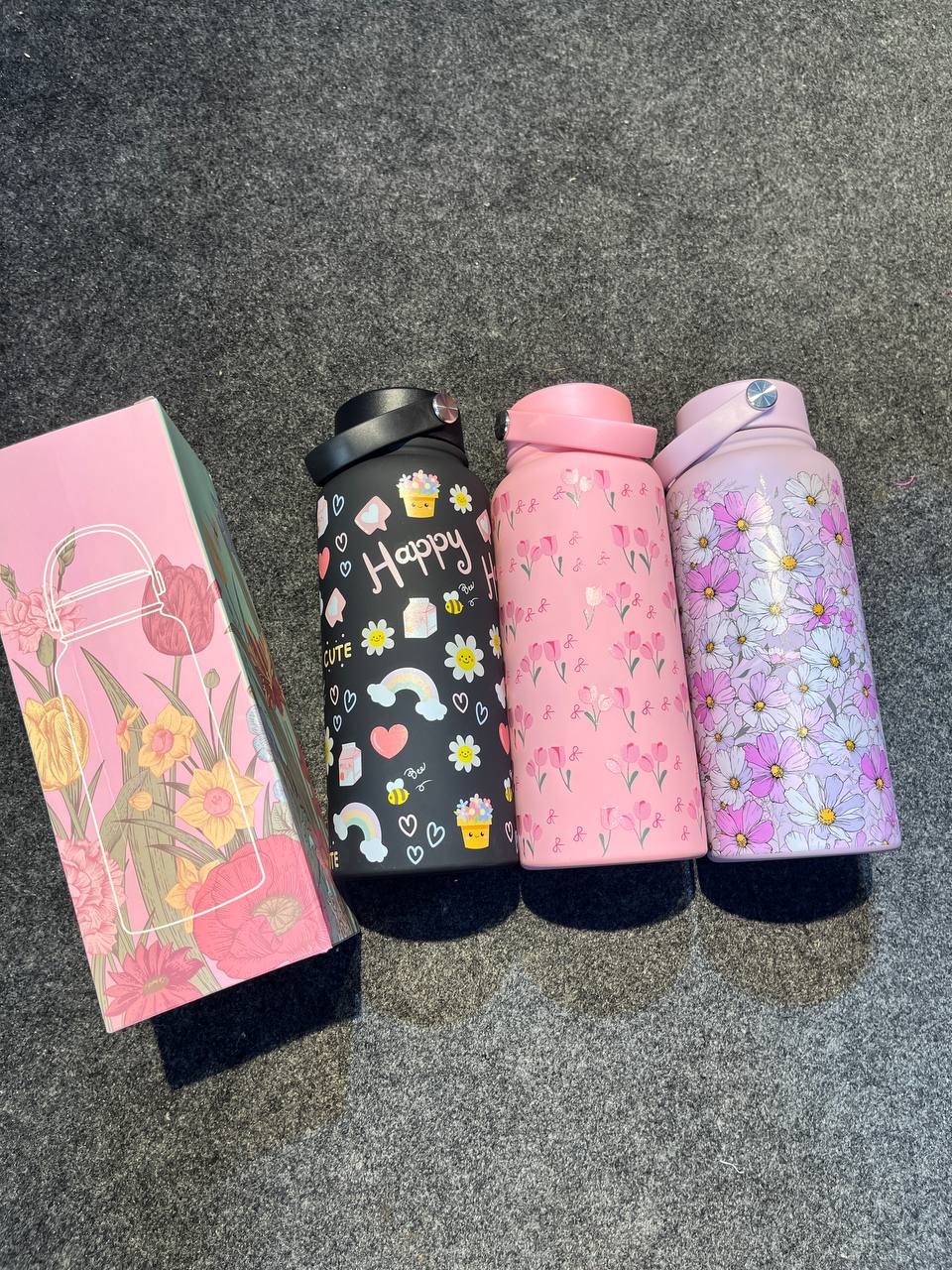 Premium Floral Double-Walled Insulated Thermal Flask
