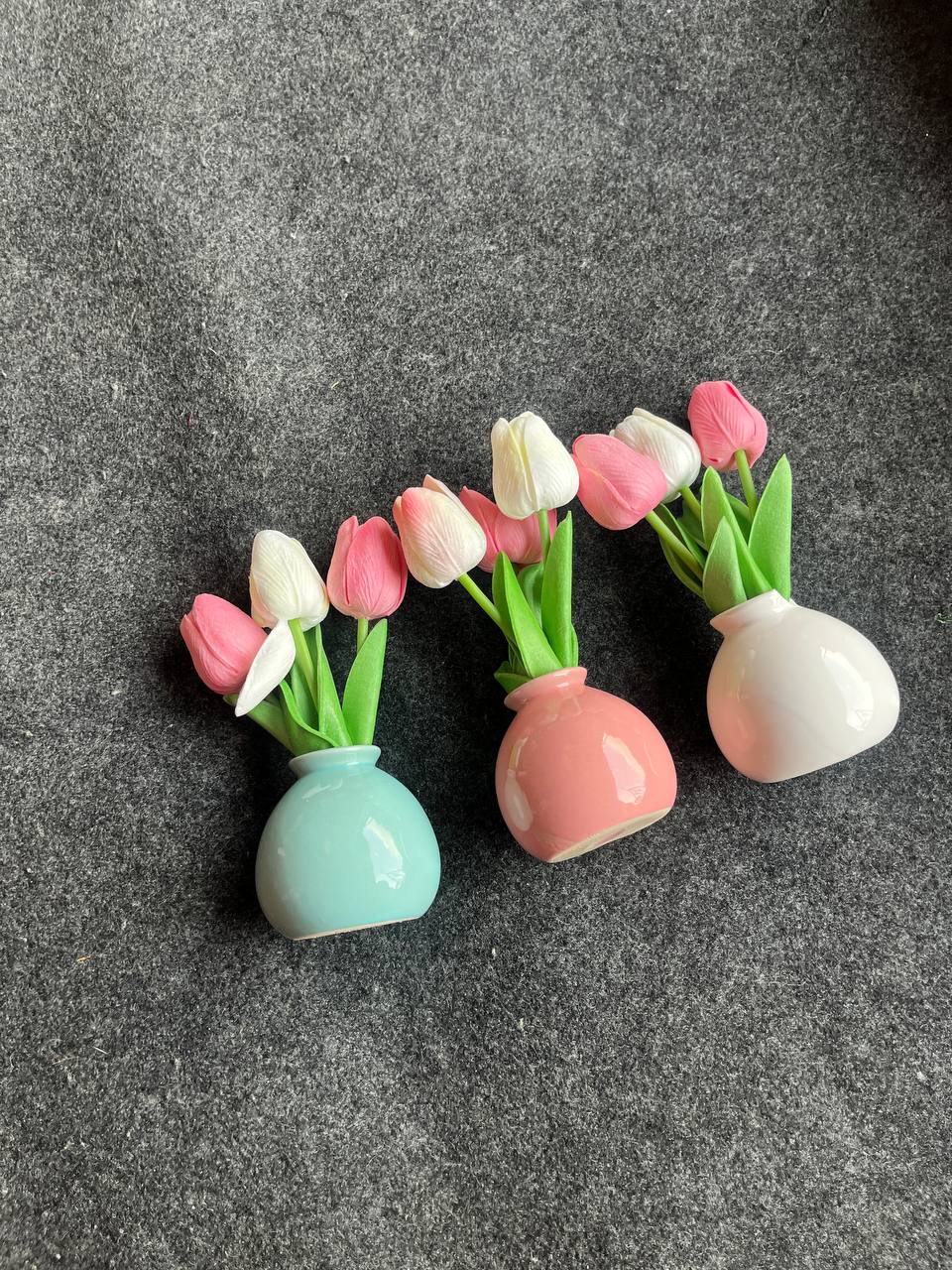 Minimalist Ceramic Mini Tulip Flower Pot